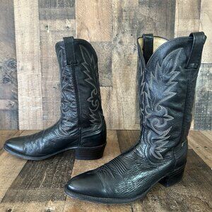 Dan Post 110R Vintage Classic Black Western Cowboy Boots Mens 12 D